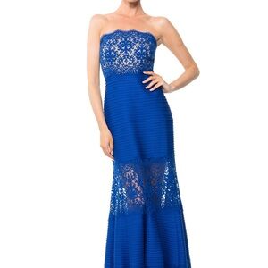 TADASHI SHOJI JERSEY STRAPLESS GOWN